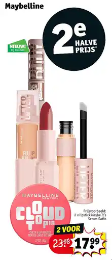 Kruidvat 2 x lipstick Maybe It’s Serum Satin aanbieding