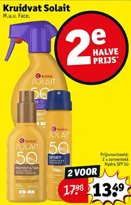 Kruidvat 2 x zonnemelk Hydra SPF 50 aanbieding