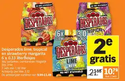Albert Heijn Desperados lime, tropical en strawberry margarita 6 x 0.33 literflesjes aanbieding