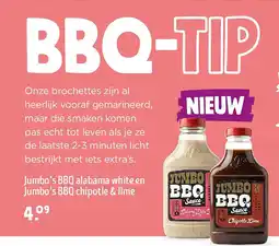 Jumbo Jumbo’s BBQ alabama white en Jumbo’s BBQ chipotle & lime aanbieding