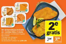 Albert Heijn AH Scharrelkipschnitzels en -cordon bleu 2 stuks aanbieding