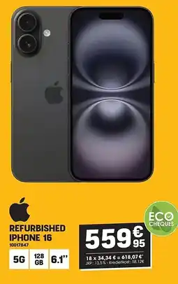 Electro Depot REFURBISHED IPHONE 16 aanbieding