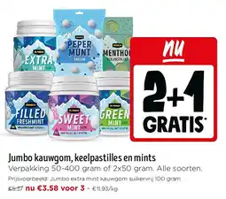 Jumbo Jumbo kauwgom, keelpastilles en mints aanbieding