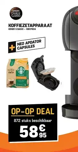 Electro Depot KOFFIEZETAPPARAAT GENIO S BASIC aanbieding