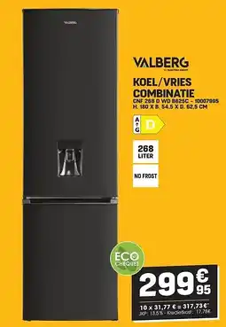 Electro Depot Valberg KOEL/VRIES COMBINATIE CNF 268 D WD B625C aanbieding
