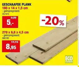 Hubo GESCHAAFDE PLANK 180 x 14 x 1,5 cm aanbieding