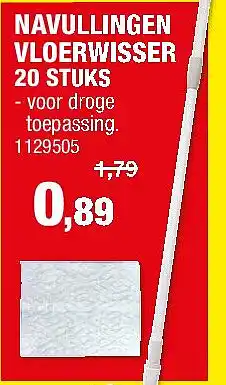 Hubo NAVULLINGEN VLOERWISSER 20 STUKS aanbieding