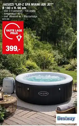 Hubo JACUZZI “LAY-Z SPA MIAMI AIR JET” Ø 180 x H. 66 cm aanbieding