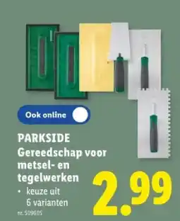 Lidl Gereedschap voor metsel- en tegelwerken aanbieding
