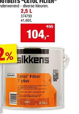 Hubo TRANSPARANTE HOUTBEITS “CETOL FILTER” 2,5 L aanbieding