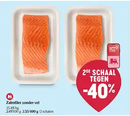 Delhaize Filet de saumon sans peau aanbieding