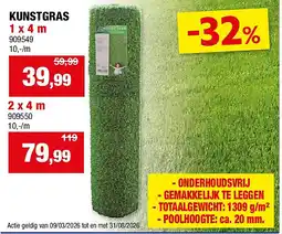 Hubo KUNSTGRAS 1 x 4 m aanbieding