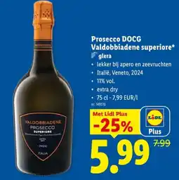 Lidl Prosecco DOCG Valdobbiadene superiore aanbieding