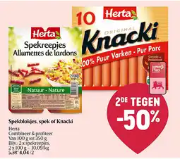 Delhaize Lardons, lard ou Knacki aanbieding