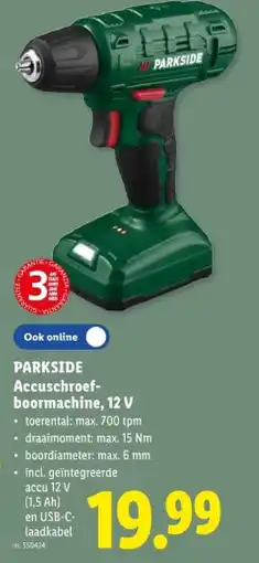Lidl Accuschroefboormachine, 12 V aanbieding