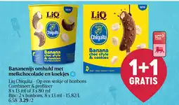 Delhaize Glace à la banane enrobée de chocolat au lait et biscuits aanbieding