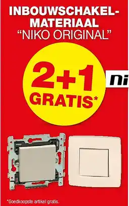 Hubo INBOUWSCHAKELMATERIAAL “NIKO ORIGINAL” aanbieding