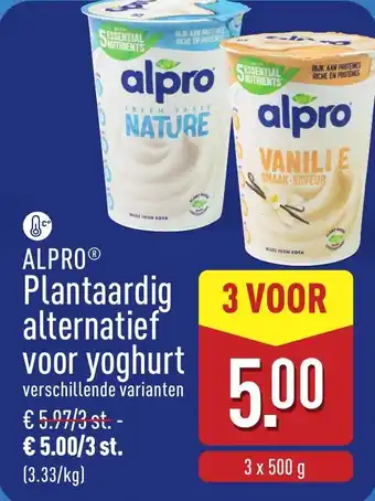 ALDI Alpro Plantaardig alternatief voor yoghurt aanbieding