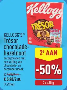 ALDI Kellogg's Trésor chocolade hazelnoot aanbieding