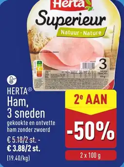 ALDI Herta Ham, 3 sneden aanbieding