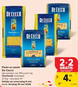 Carrefour Market Pasta en pesto De Cecco aanbieding