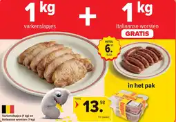 Carrefour Market Varkenslapjes en Italiaanse worsten aanbieding