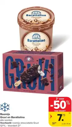 Carrefour Market Roomijs Gruvi en Barattolino aanbieding