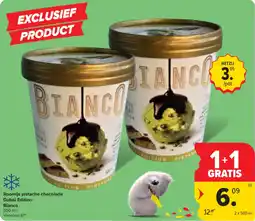 Carrefour Market Roomijs pistache chocolade Dubaï Edition Bianco aanbieding