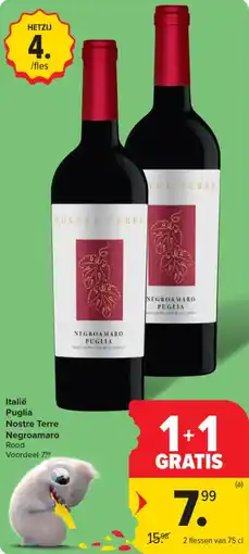 Carrefour Market Italië Puglia Nostre Terre Negroamaro aanbieding