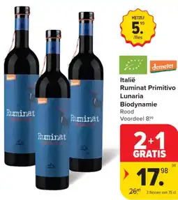 Carrefour Market Italië Ruminat Primitivo Lunaria Biodynamie aanbieding