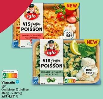 Delhaize Visgratin iglo aanbieding