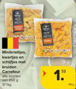 Carrefour Market Minikrieltjes, kwartjes en schijfjes met kruiden carrefour aanbieding