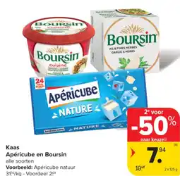 Carrefour Market Kaas apéricube en boursin aanbieding