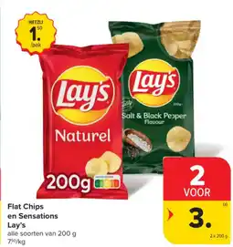 Carrefour Market Flat Chips en Sensations Lay's aanbieding