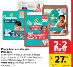 Carrefour Market Pants, luiers en doekjes Pampers aanbieding