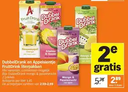 Allerhande DubbelDrank en Appelsientje FruitDrink literpakken aanbieding