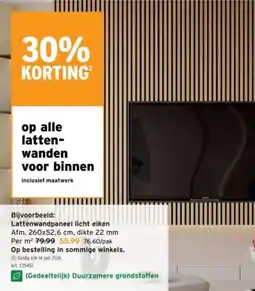 GAMMA Lattenwandpaneel licht eiken aanbieding