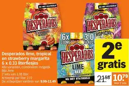Allerhande Desperados lime, tropical en strawberry margarita 6 x 0.33 literflesjes aanbieding
