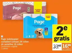 Allerhande Page toiletpapier Combineren mogelijk en sensitive 16 rollen aanbieding