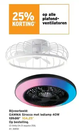 GAMMA GAMMA Sirocco met ledlamp aanbieding