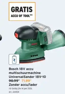 GAMMA Bosch 18v accu multischuurmachine universalsander 18v-10 aanbieding