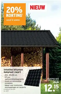 GAMMA Innoline bitumen dakplaat zwart aanbieding