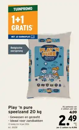 GAMMA Play 'n pure speelzand aanbieding