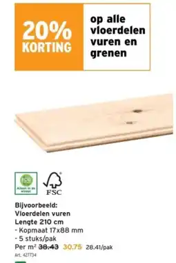 GAMMA Vloerdelen vuren aanbieding