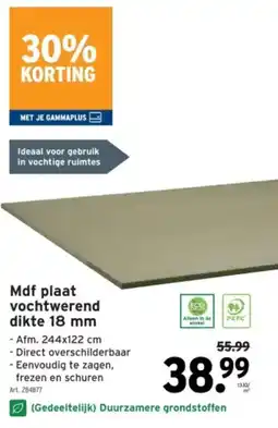 GAMMA Mdf plaat vochtwerend dikte aanbieding