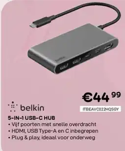 CompuDeals Belkin 5-in-1 usb-c hub aanbieding