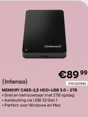 Intenso memory case-2,5 hdd-usb 3.0 - 2tb