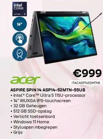 Acer aspire spin 14 asp14-52mtn-55ub