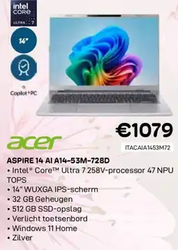 CompuDeals Acer aspire 14 ai a14-53m-728d aanbieding