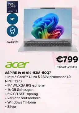 CompuDeals Acer aspire 14 ai a14-53m-50q7 aanbieding